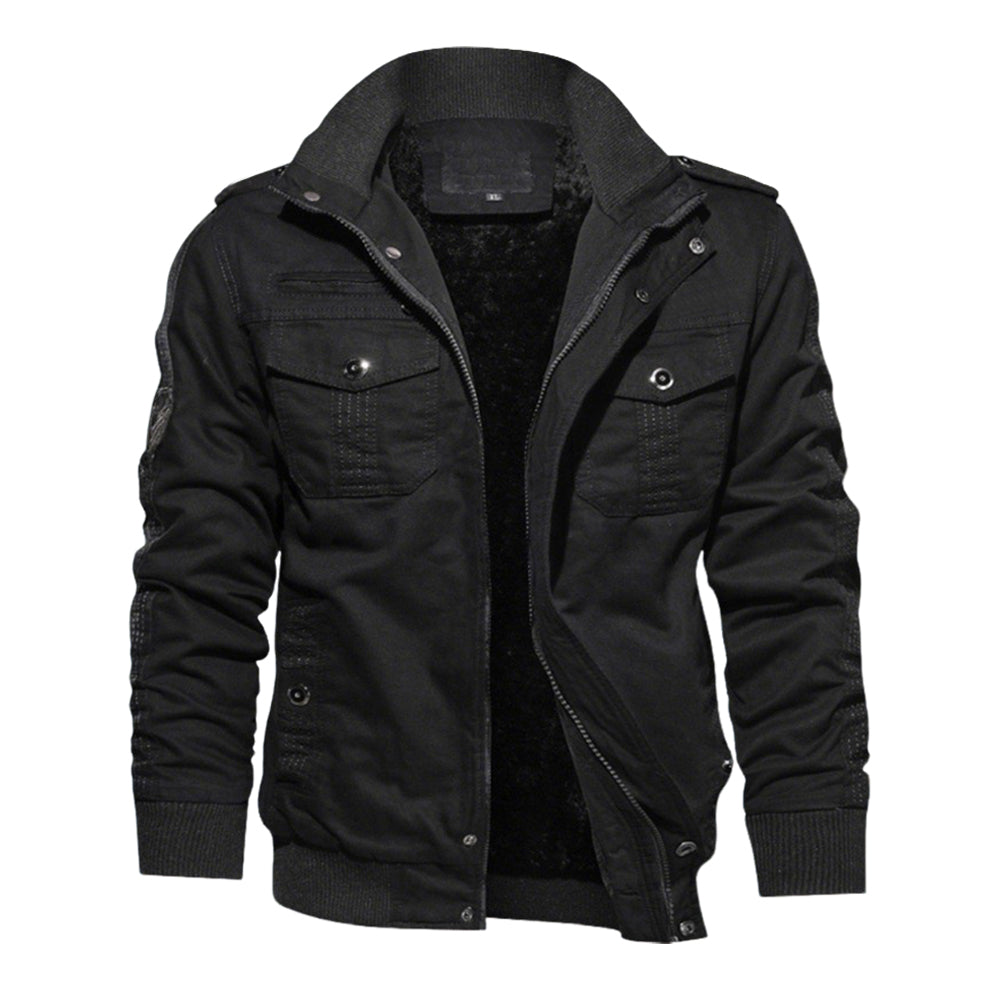 Men's Bamboo Style Utility Jacket – Stand Collar Outdoor Jacket
