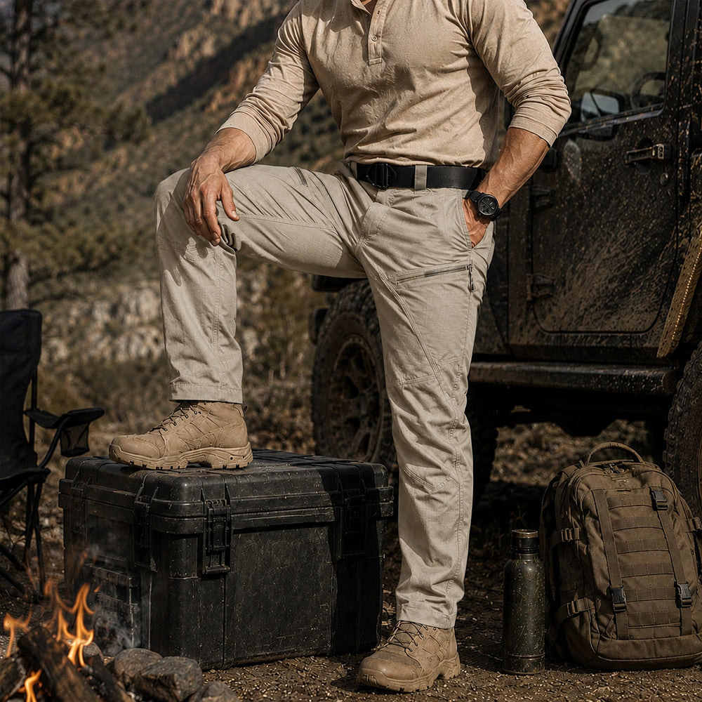 Khaki | Front view of men's tactical pants 7