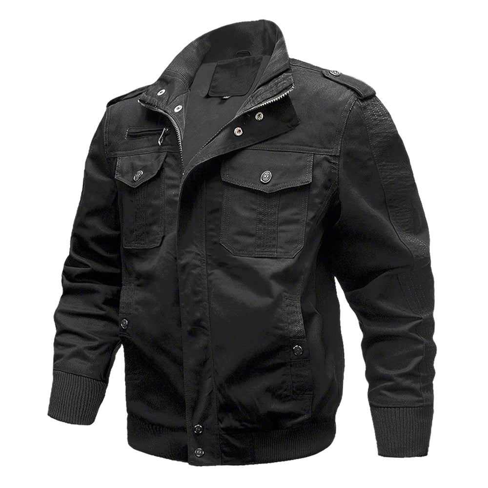 Men's Bamboo Style Utility Jacket – Stand Collar Outdoor Jacket