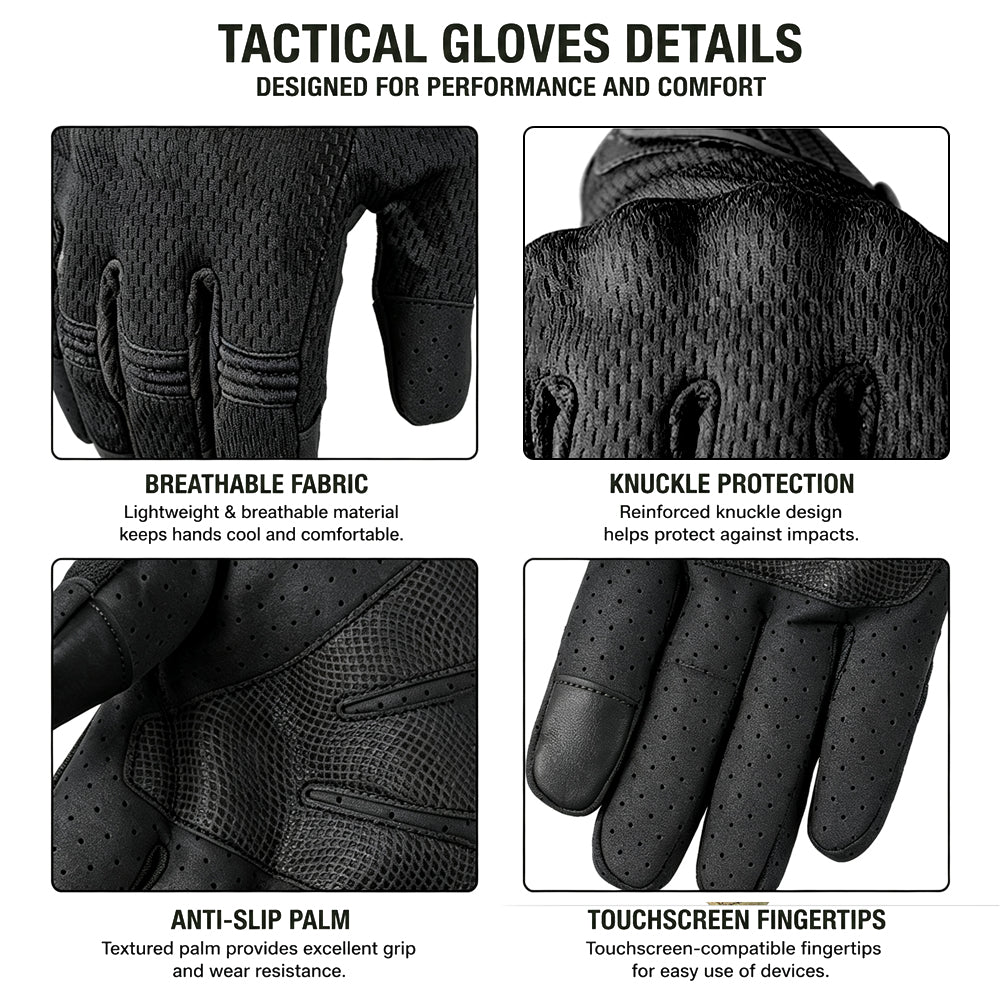 IRONVEX Tactical Touchscreen Gloves With Knuckle Protection