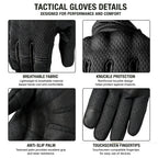 IRONVEX Tactical Touchscreen Gloves With Knuckle Protection