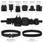 8 in 1 Quick Release Tactical Duty Belt With MOLLE Pouches