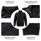 Men's Bamboo Style Utility Jacket – Stand Collar Outdoor Jacket