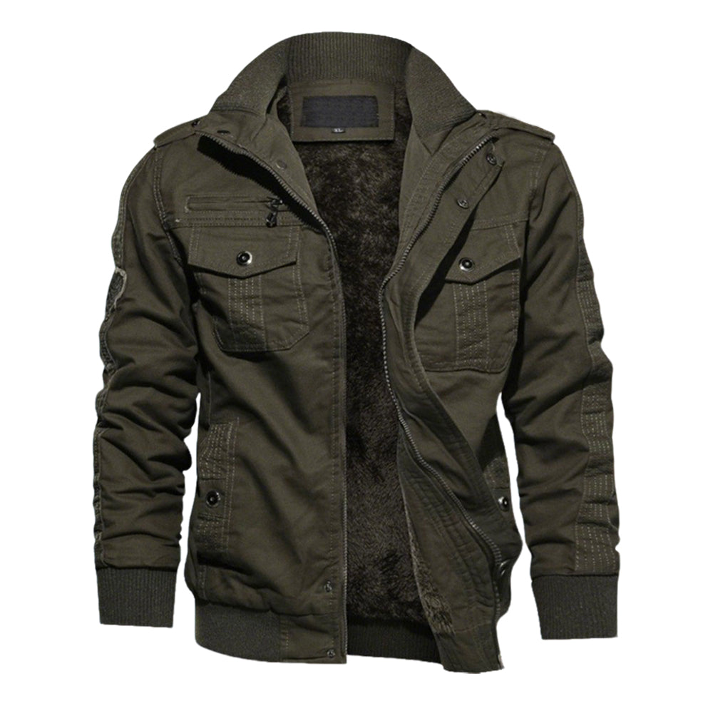Men's Bamboo Style Utility Jacket – Stand Collar Outdoor Jacket