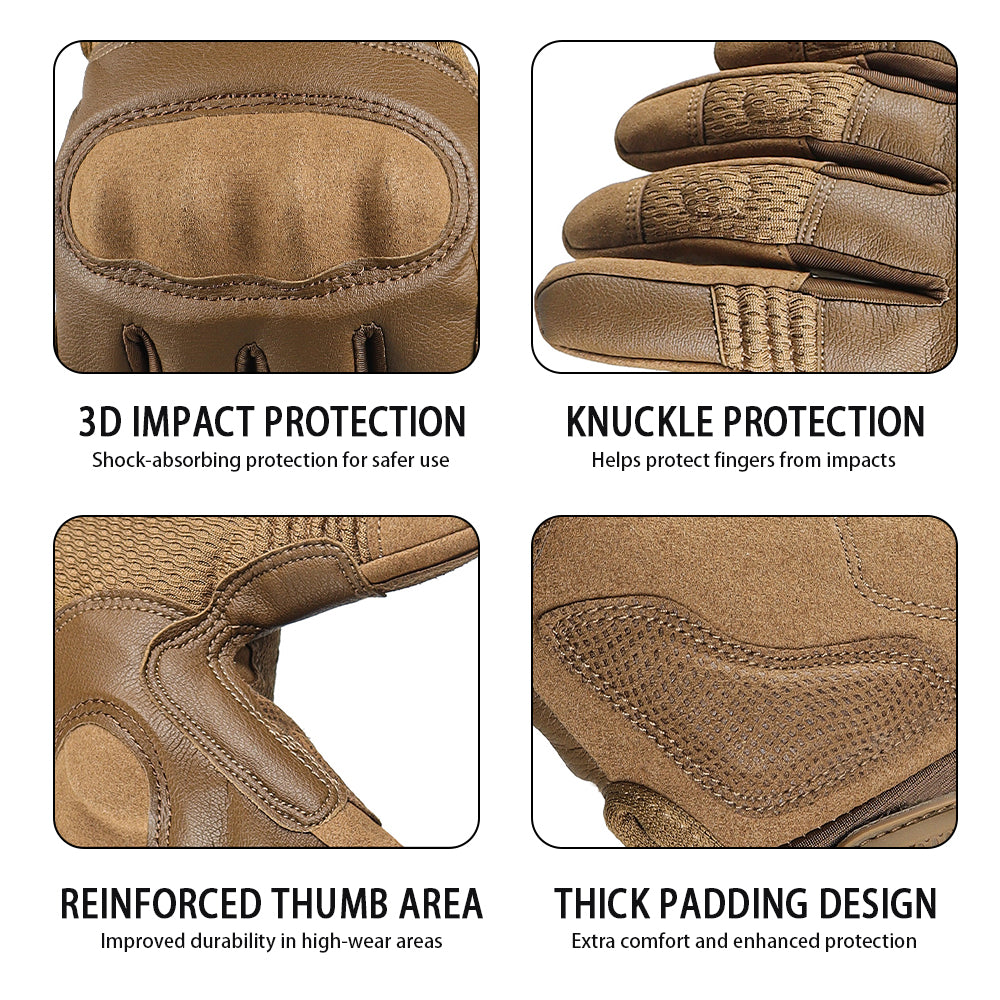 Men's Tactical Gloves with Knuckle Protection Touchscreen Grip