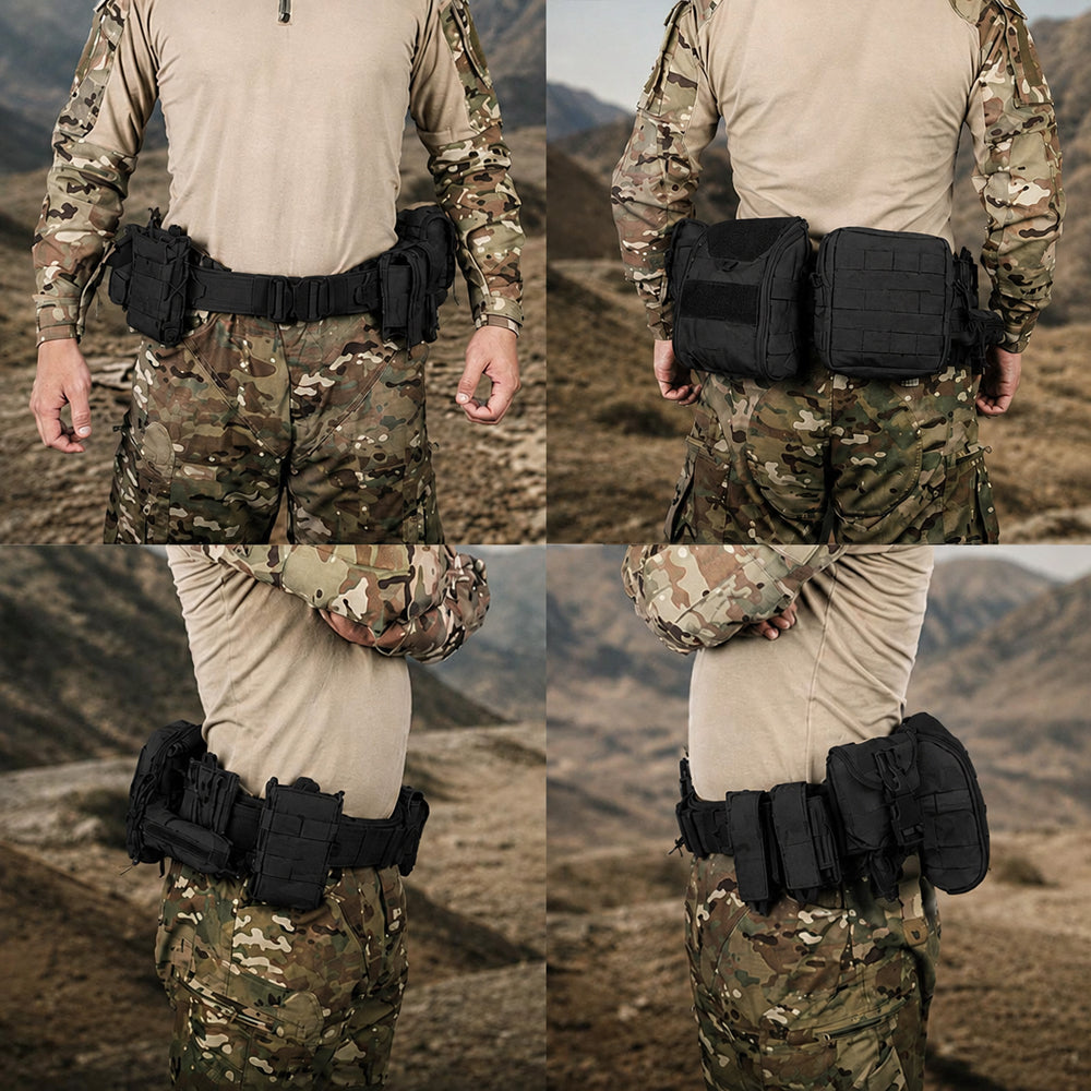 8 in 1 Quick Release Tactical Duty Belt With MOLLE Pouches