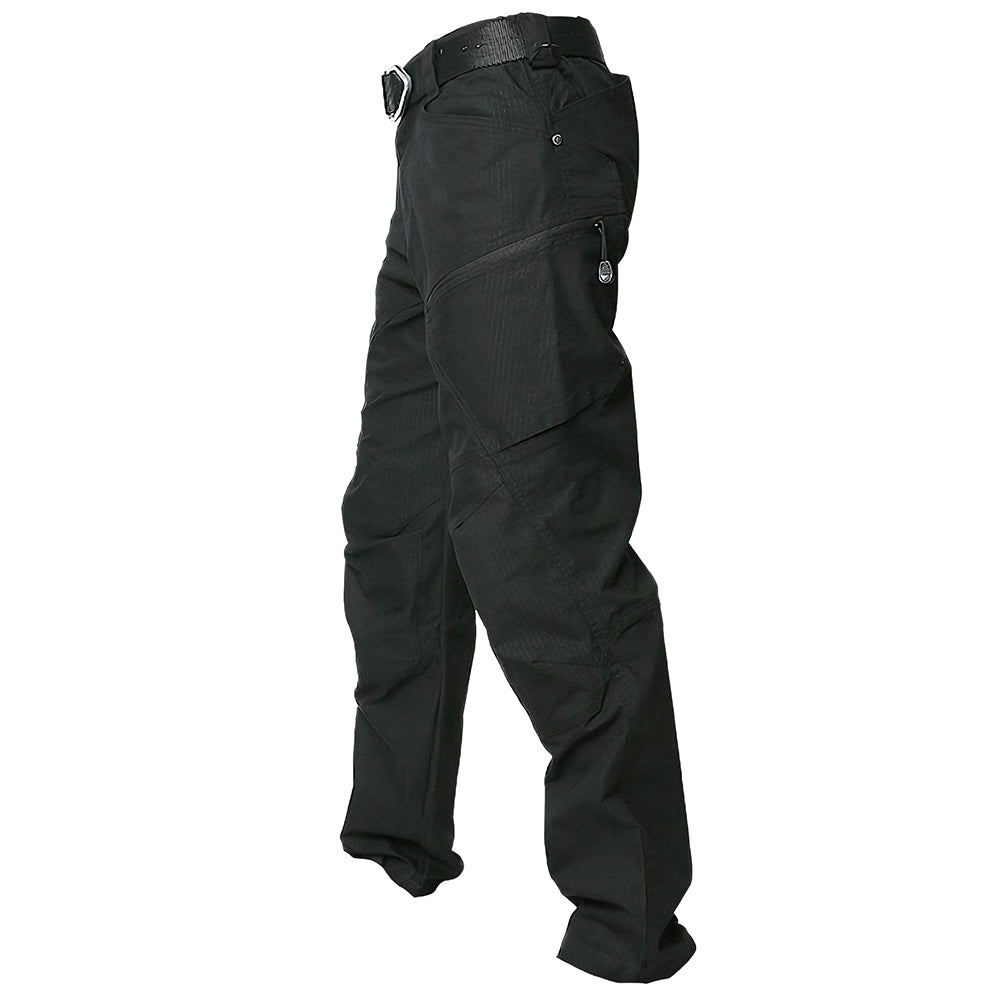 Black | Front view of men's tactical pants