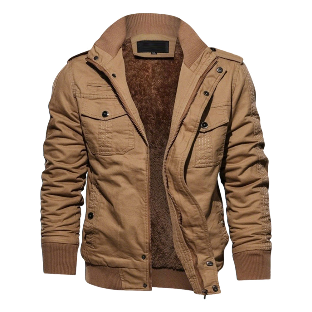 Men's Bamboo Style Utility Jacket – Stand Collar Outdoor Jacket