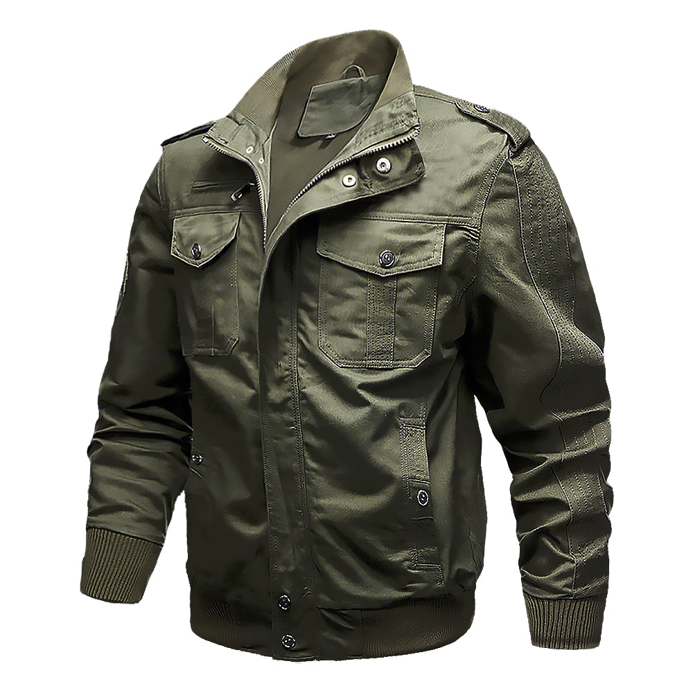 Men's Bamboo Style Utility Jacket – Stand Collar Outdoor Jacket