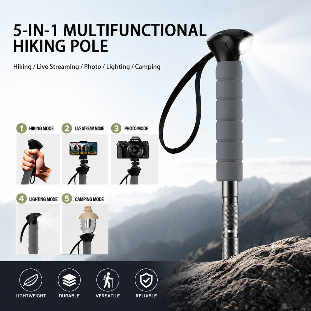 Ironvex TrailCore 5-in-1 Multifunctional Trekking Pole