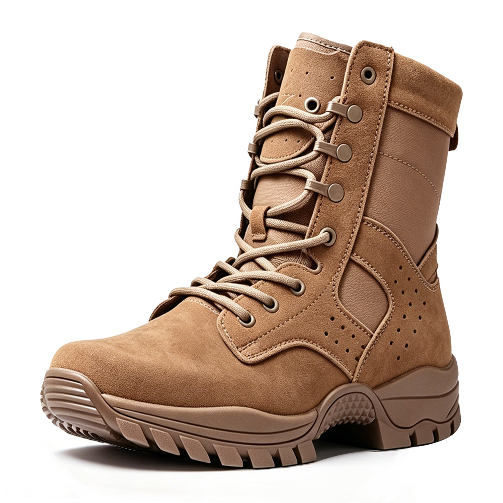 Men’s 8” Durable Work Boots Suede Leather Tactical Hiking Boots