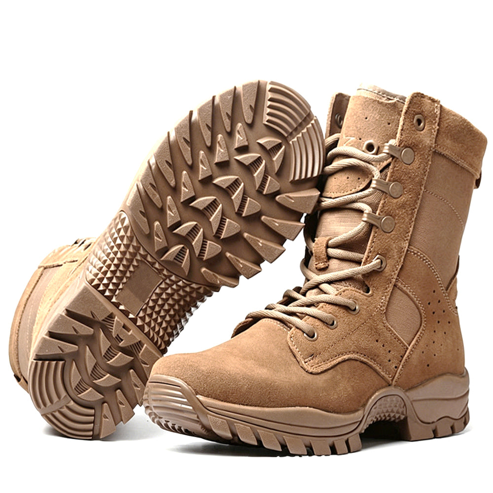Men’s 8” Durable Work Boots Suede Leather Tactical Hiking Boots