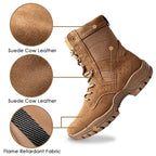 Men’s 8” Durable Work Boots Suede Leather Tactical Hiking Boots