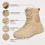 Men’s 8” Durable Work Boots Waterproof Tactical Hiking Boots