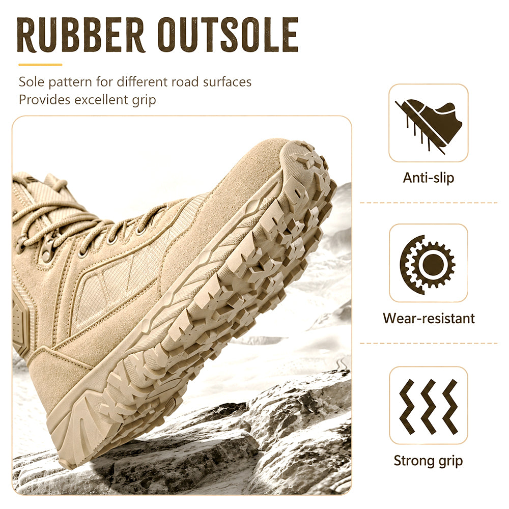 Men’s 8” Durable Work Boots Waterproof Tactical Hiking Boots