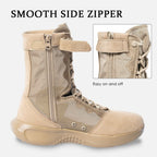 Men’s 8” Lightweight Work Boots Side Zipper Tactical Hiking Boots