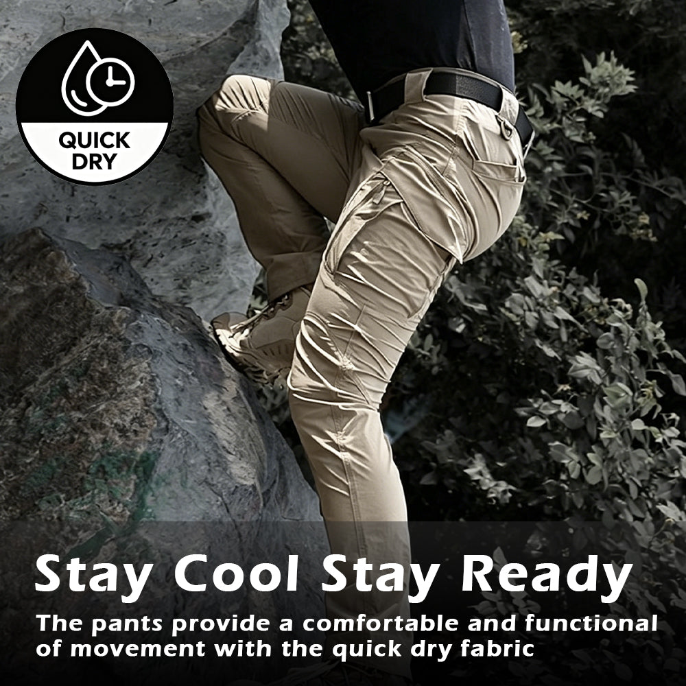 IRONVEX quick dry tactical cargo pants in outdoor setting