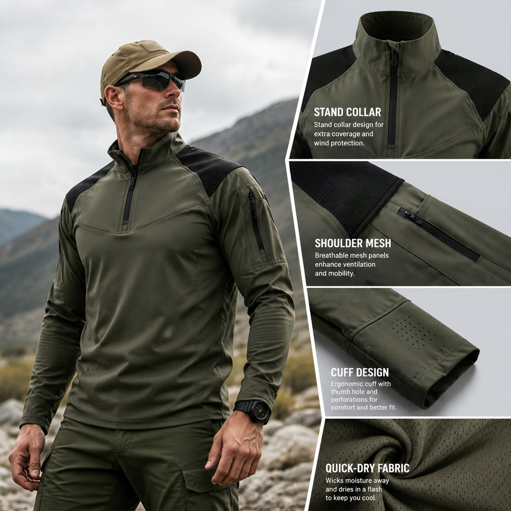 Men's Performance Stand Collar Tactical Shirt