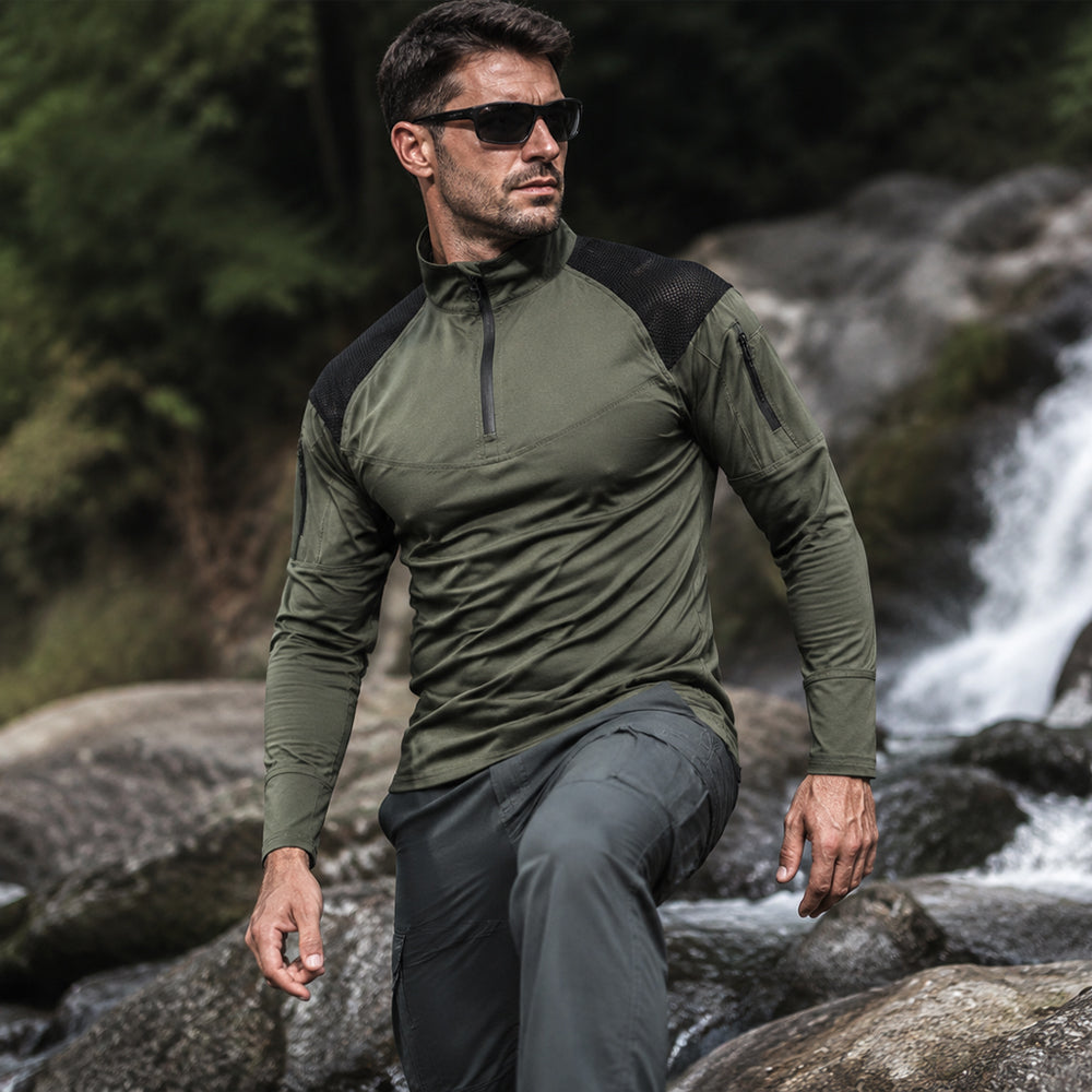 Men's Performance Stand Collar Tactical Shirt