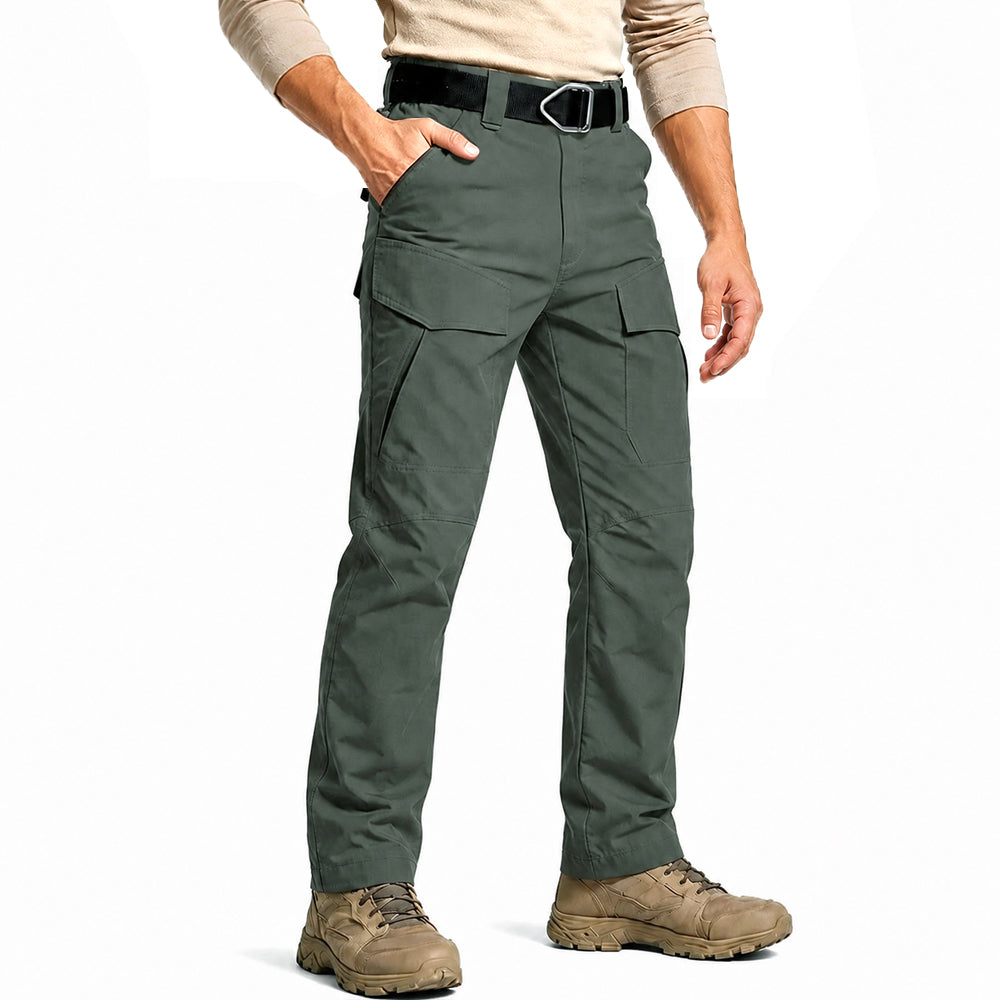Army Green | Front view of men's tactical pants