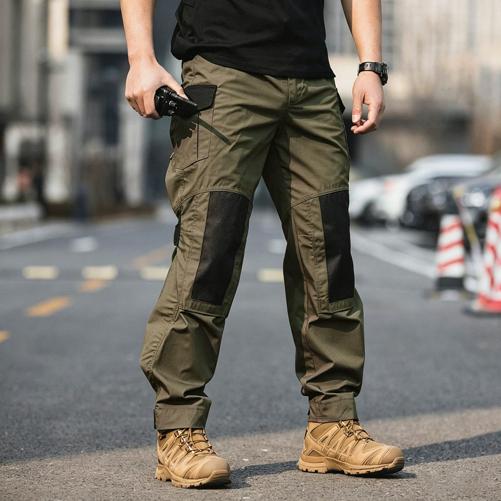 Army Green | Front view of men's tactical pants 3