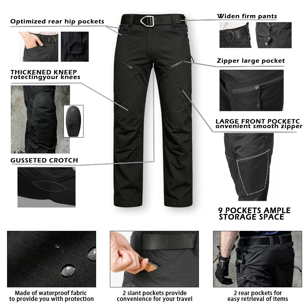 Men’s Urban Stretch Cargo Pants Waterproof Ripstop Pants