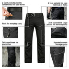 Black | Front view of men's tactical pants
