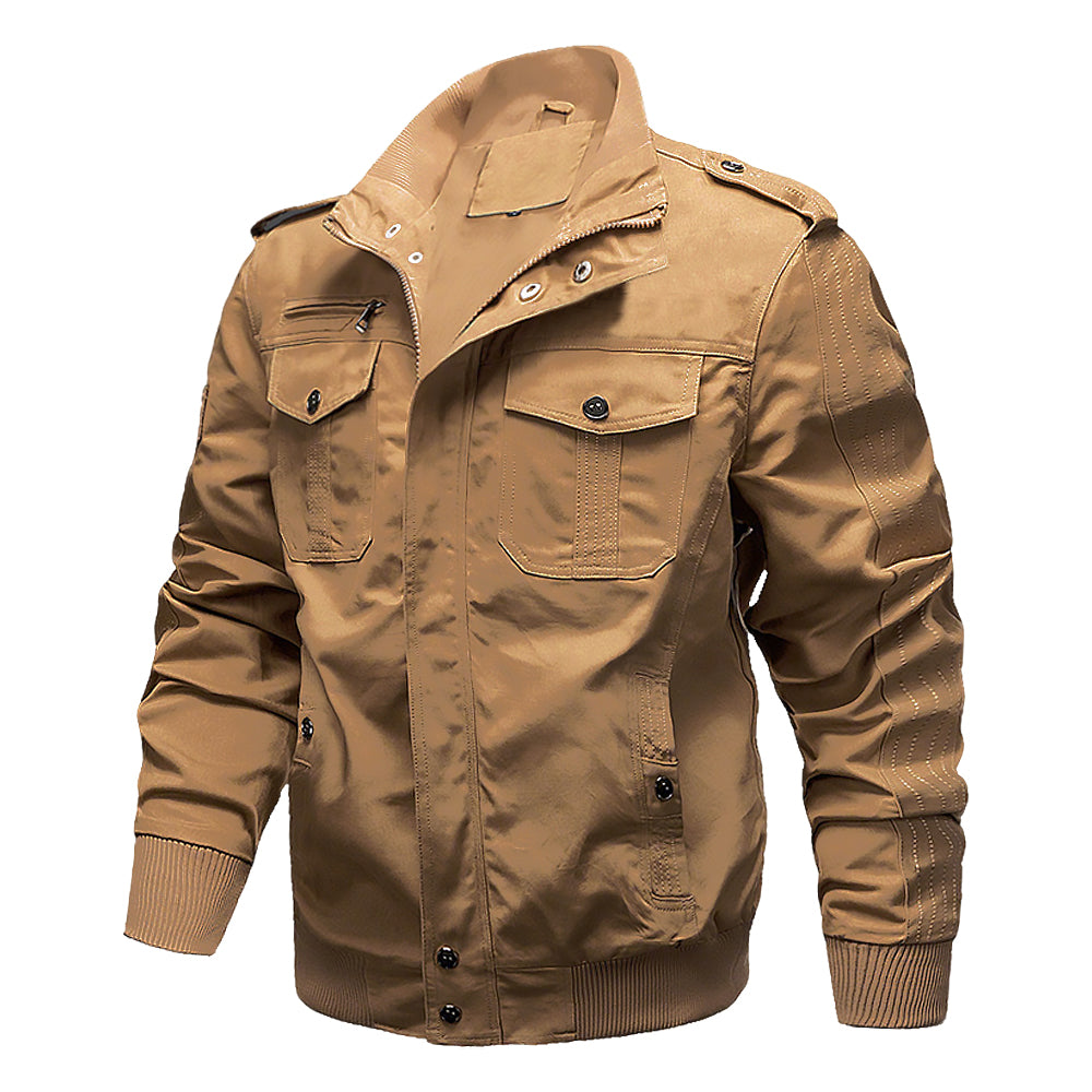 Men's Bamboo Style Utility Jacket – Stand Collar Outdoor Jacket