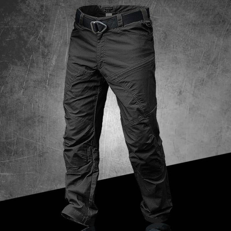 Black | Front view of men's tactical pants
